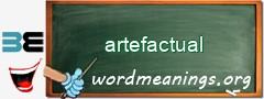 WordMeaning blackboard for artefactual